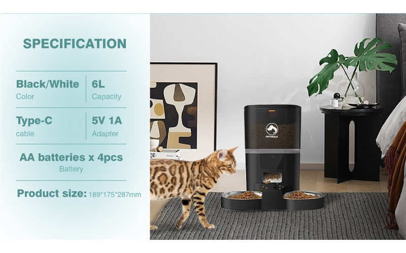 5. PetMeals® Automatische Voerbak - WIFI - Dual Bowl