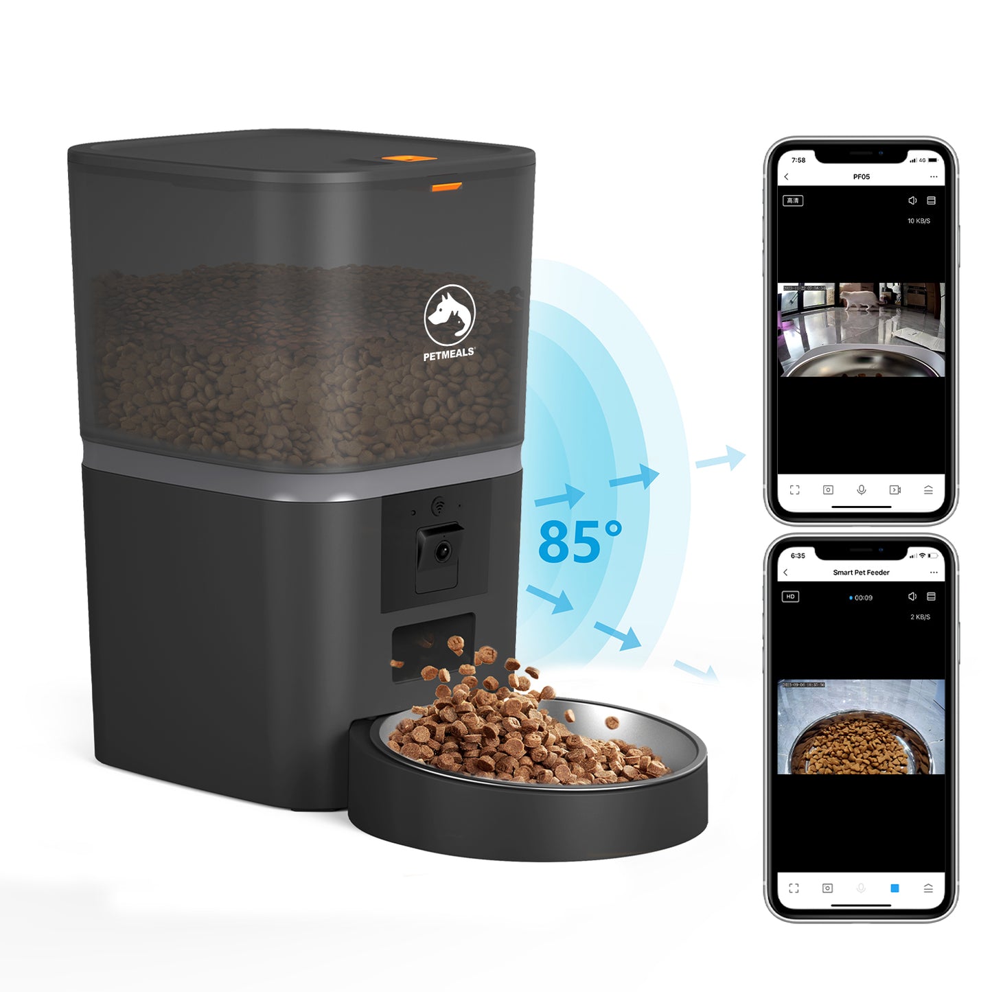 PetMeals® Automatische Voerbak - Camera - Single Bowl