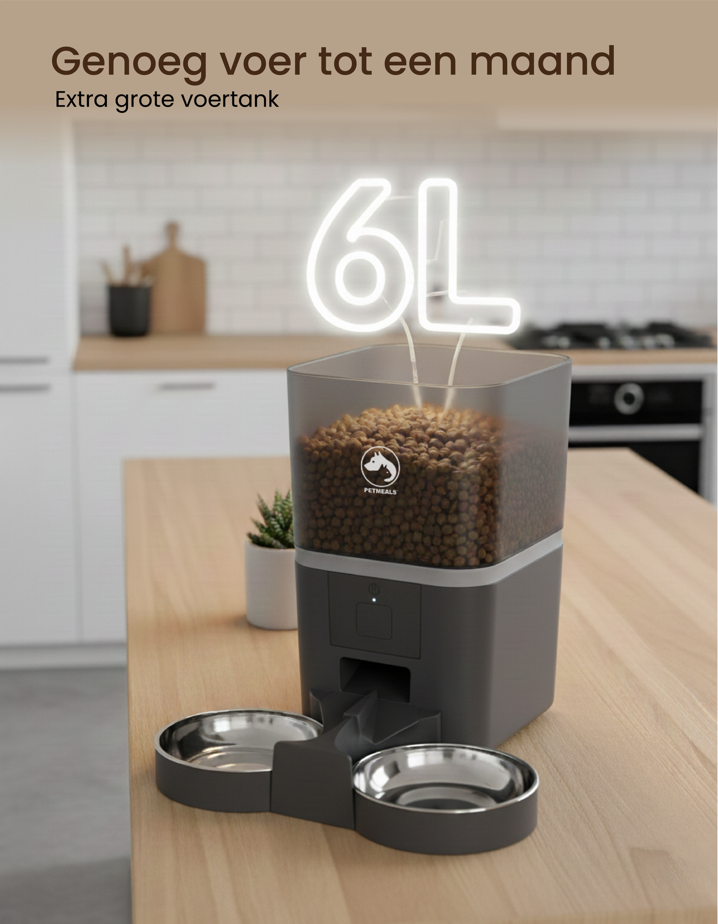 5. PetMeals® Automatische Voerbak met App Dubbele voerbak voor honden en katten