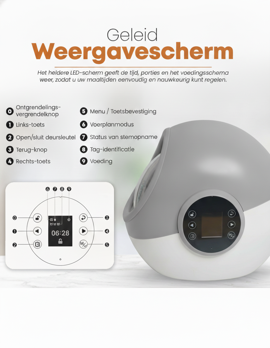 12. PetMeals® Automatische Chip Voerbak Persoonlijke voerbak voor katten (RFID)