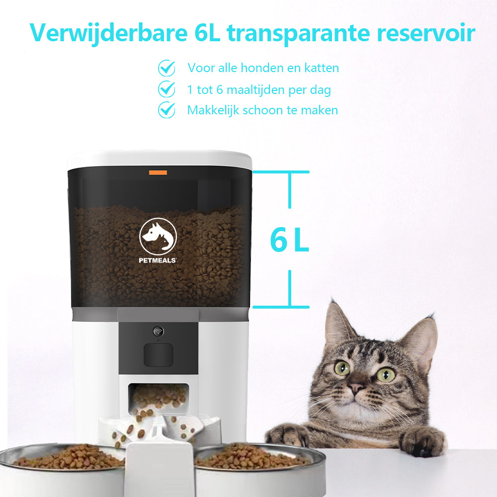 6. PetMeals® Automatische Voerbak - WIFI - Dual Bowl