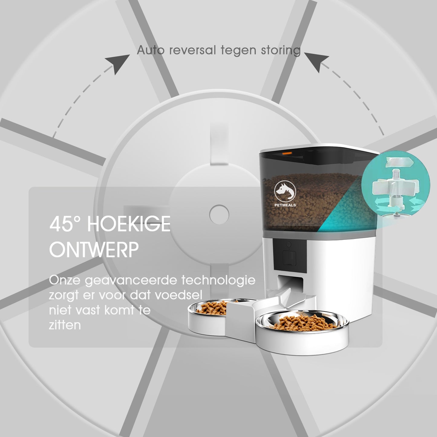 6. PetMeals® Automatische Voerbak - WIFI - Dual Bowl