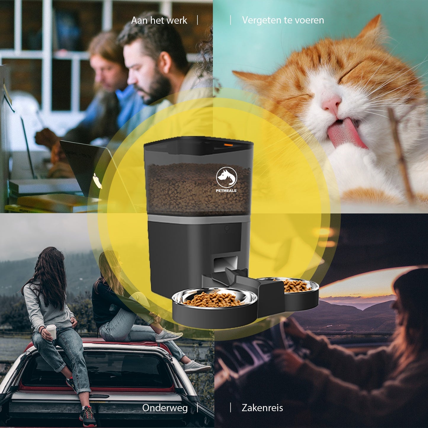 5. PetMeals® Automatische Voerbak - WIFI - Dual Bowl