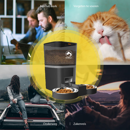 5. PetMeals® Automatische Voerbak met WiFi – Dubbele Voerbak voor Honden & Katten