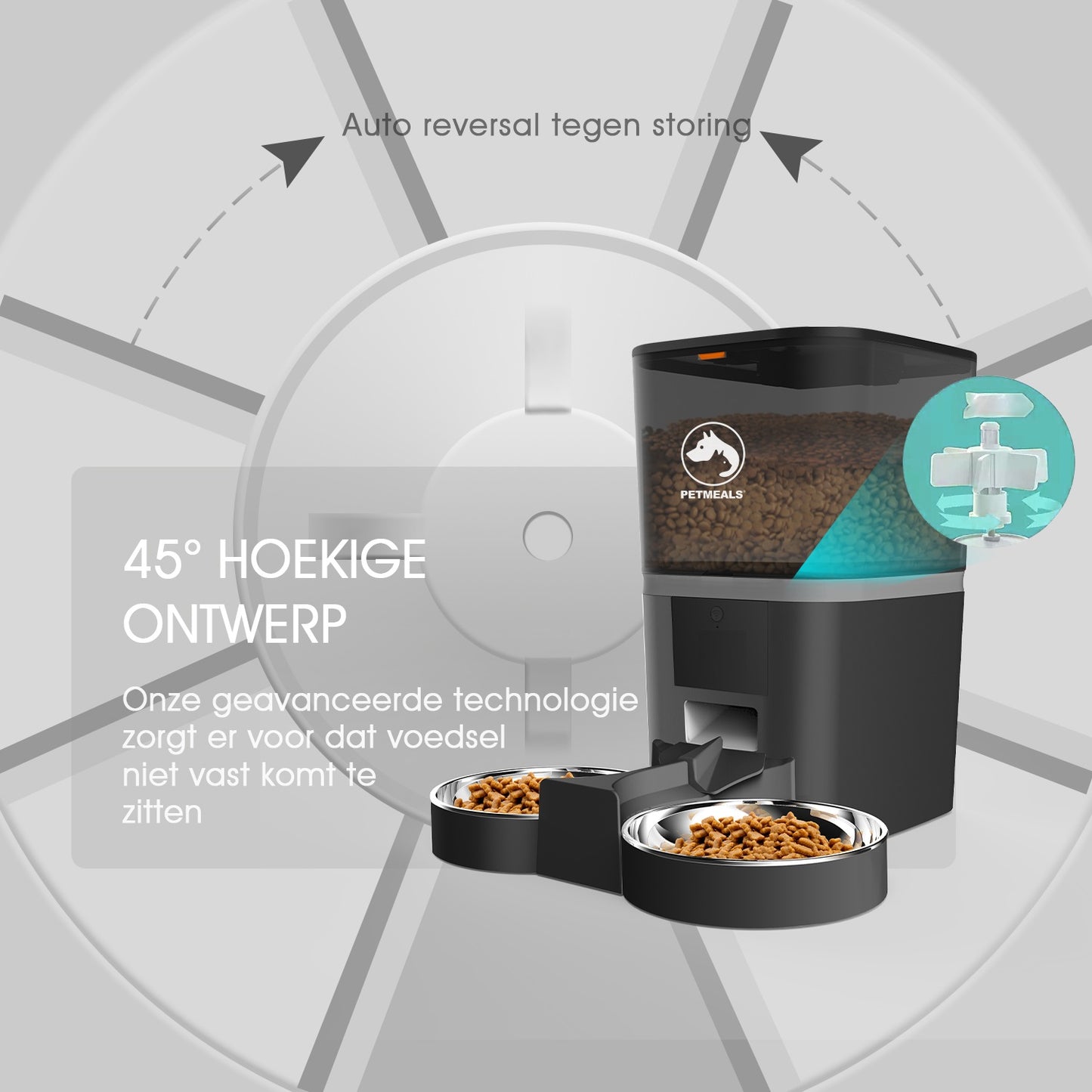 5. PetMeals® Automatische Voerbak - WIFI - Dual Bowl