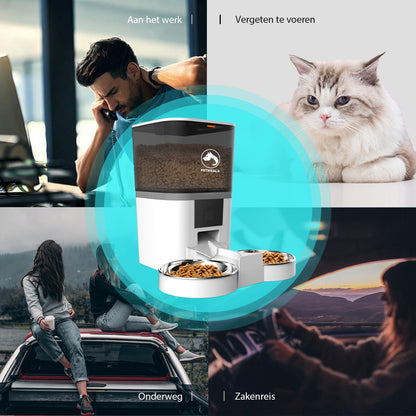 6. PetMeals® Automatische Voerbak met WiFi – Dubbele Voerbak voor Honden & Katten