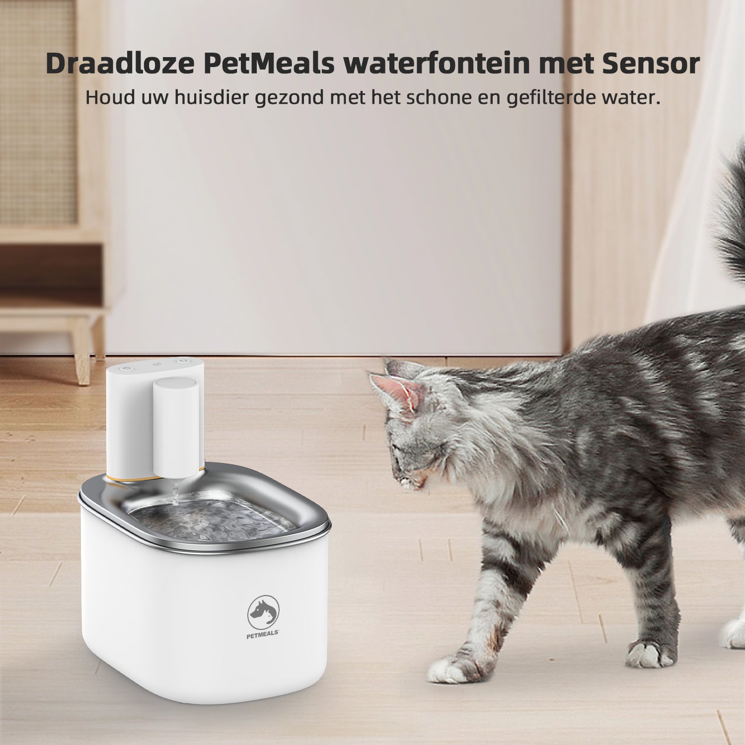 PetMeals® Drinkfontein kat & hond - Smart Kattenfontein met App - 4L