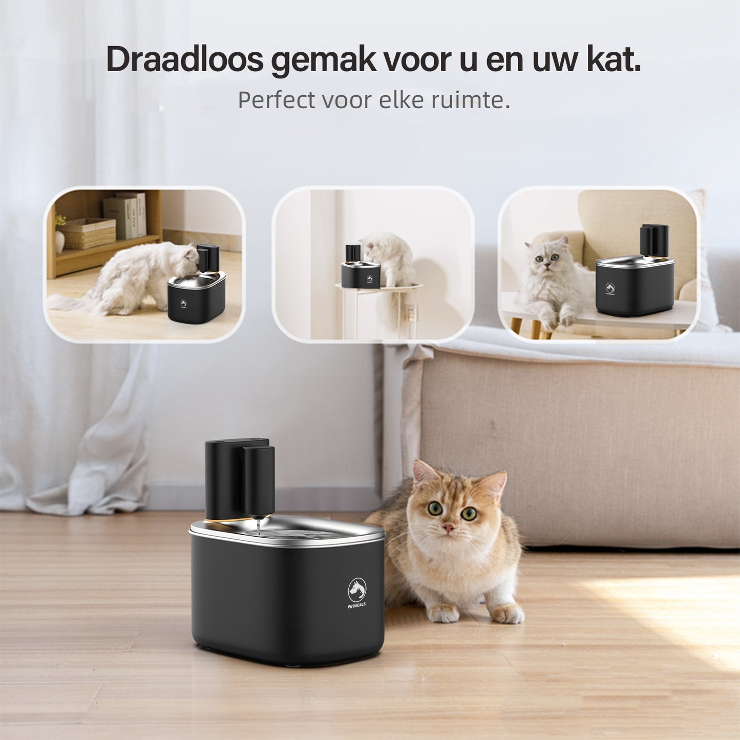 9. PetMeals® Drinkfontein kat & hond - Smart Kattenfontein met App - 4L