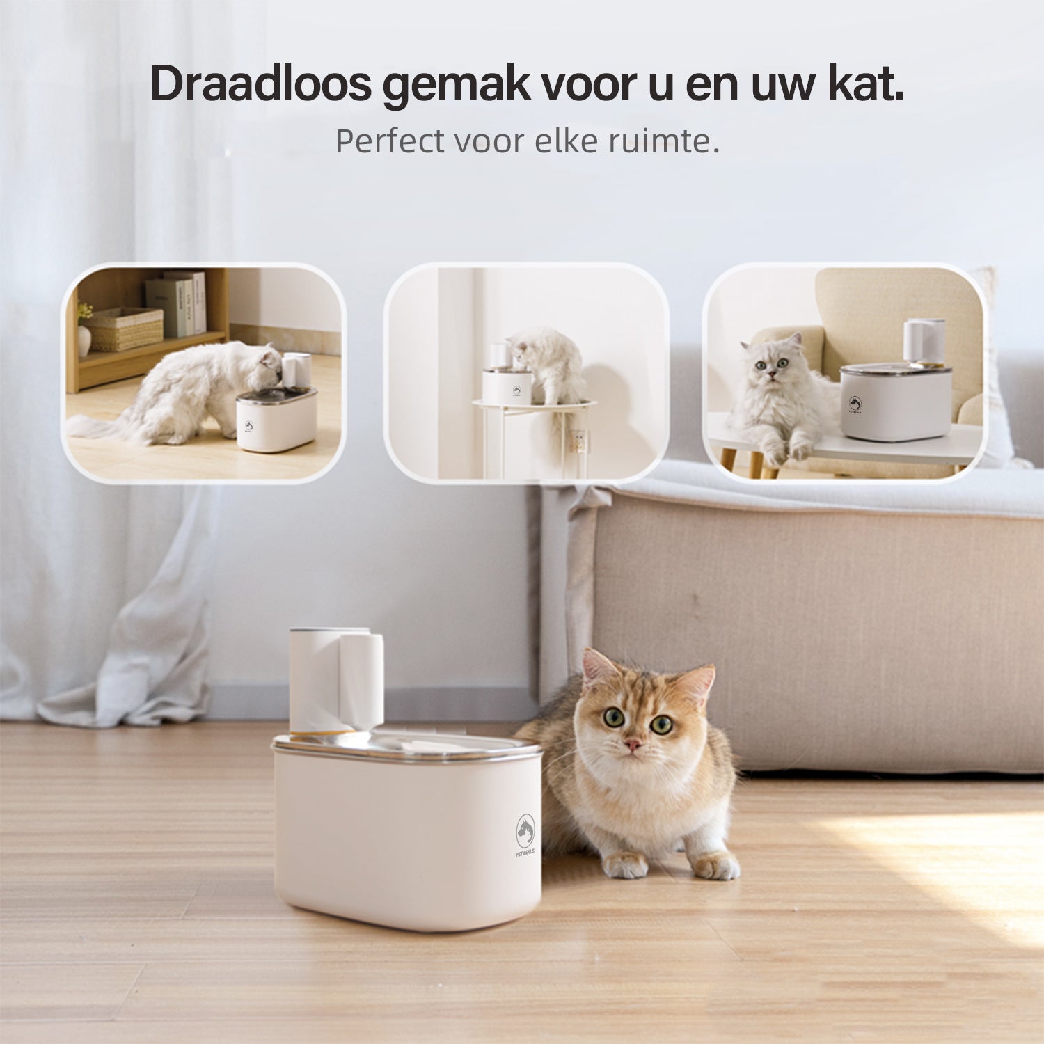 PetMeals® Drinkfontein kat & hond - Smart Kattenfontein met App - 4L