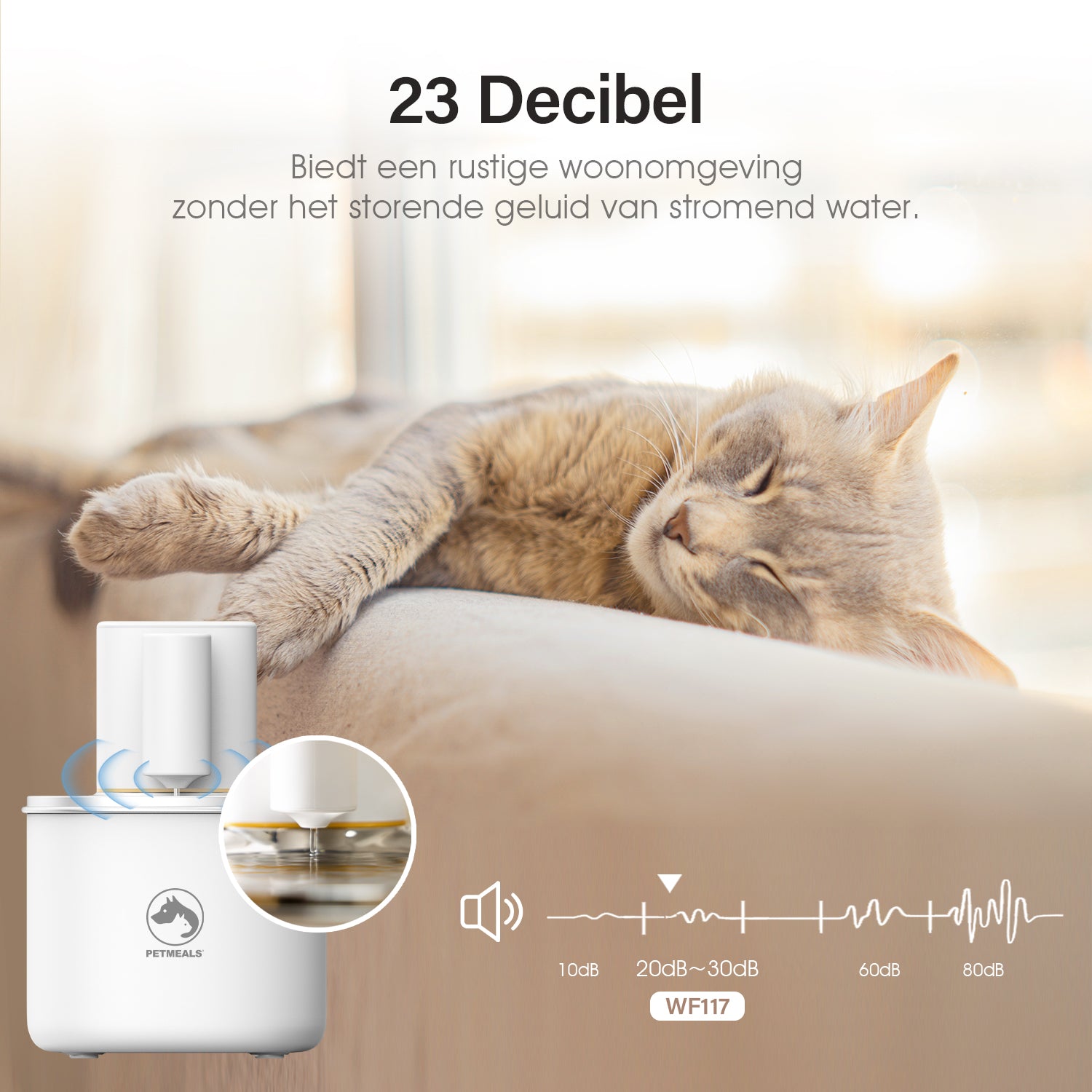 PetMeals® Drinkfontein kat & hond - Smart Kattenfontein met App - 4L