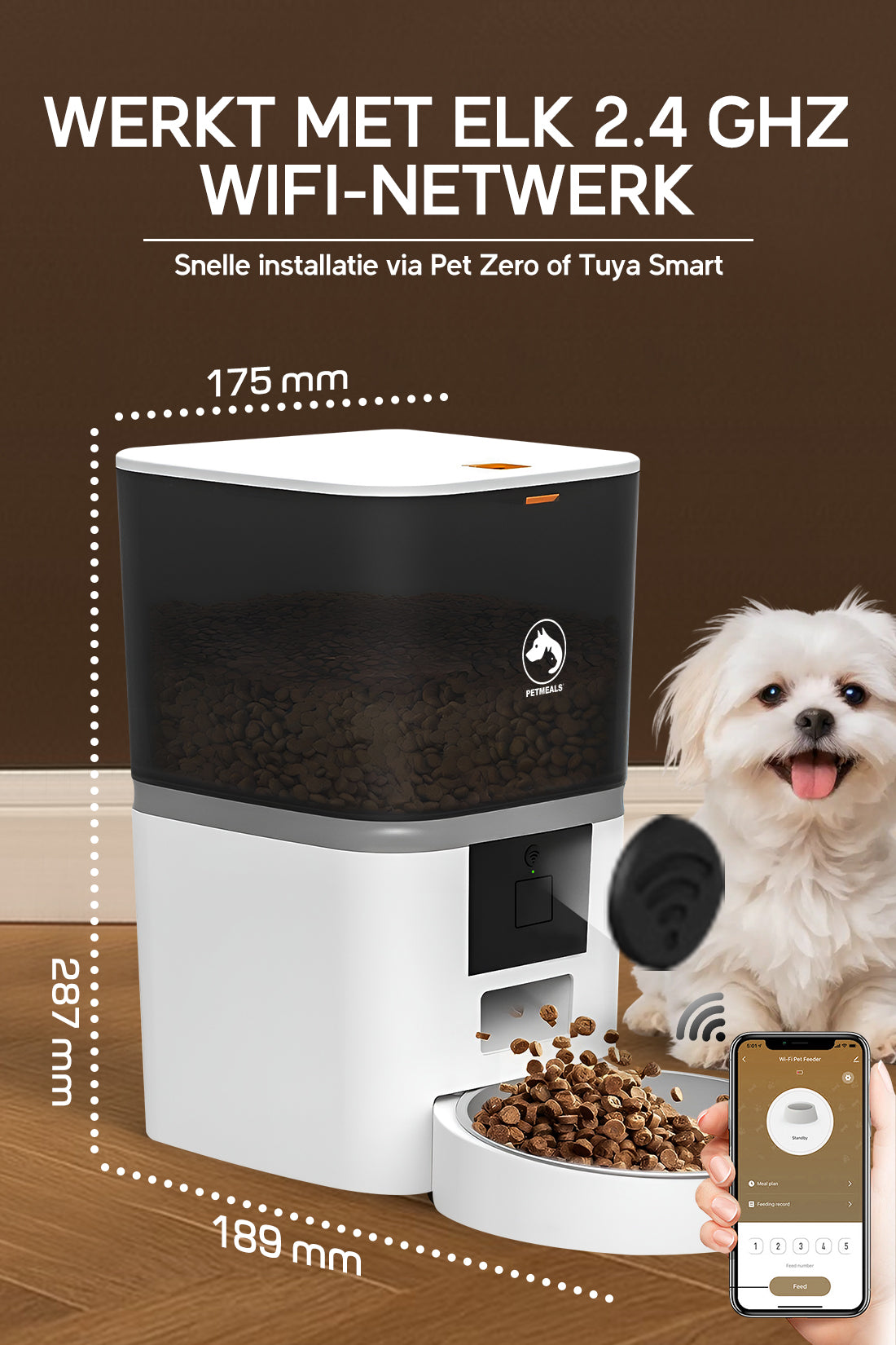 8. PetMeals® Automatische Voerbak - WIFI - Single Bowl