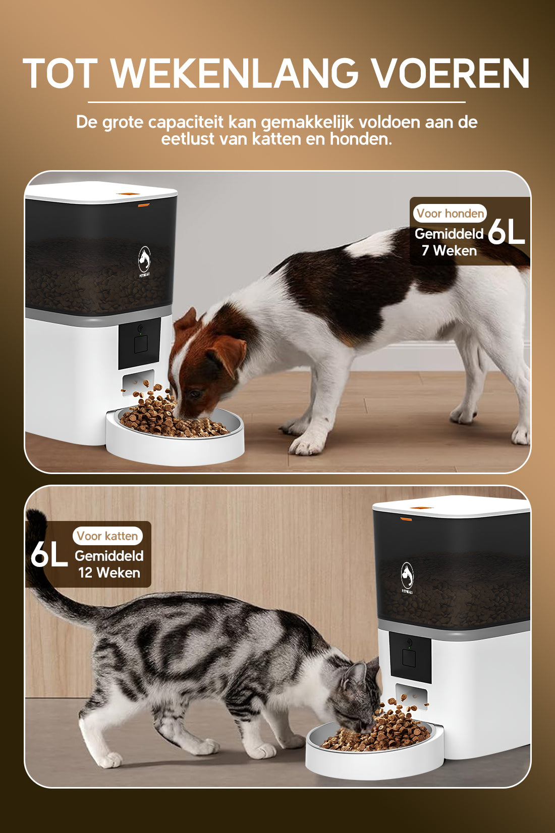 8. PetMeals® Automatische Voerbak - WIFI - Single Bowl