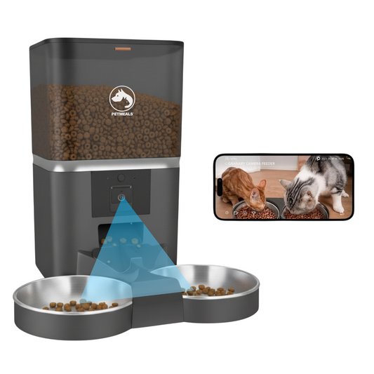 1. PetMeals® Automatische Voerbak met Camera Dubbele voerbak voor honden en katten
