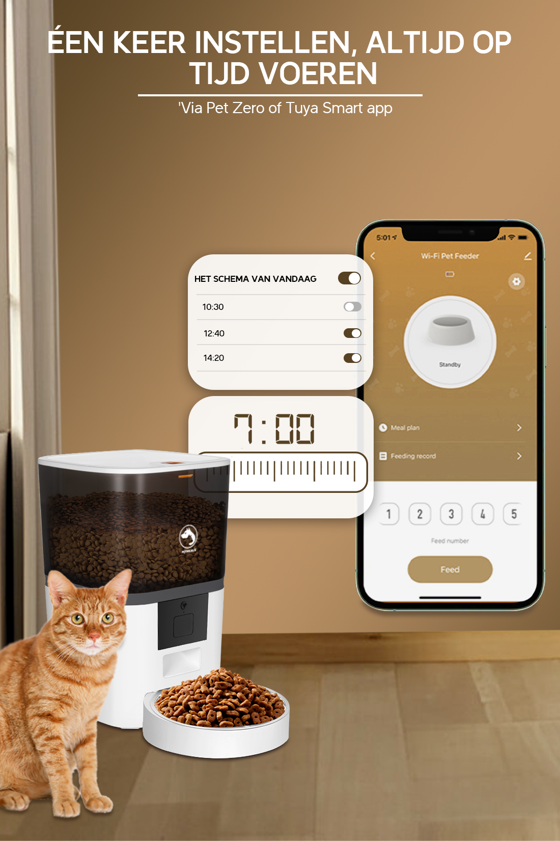 8. PetMeals® Automatische Voerbak - WIFI - Single Bowl