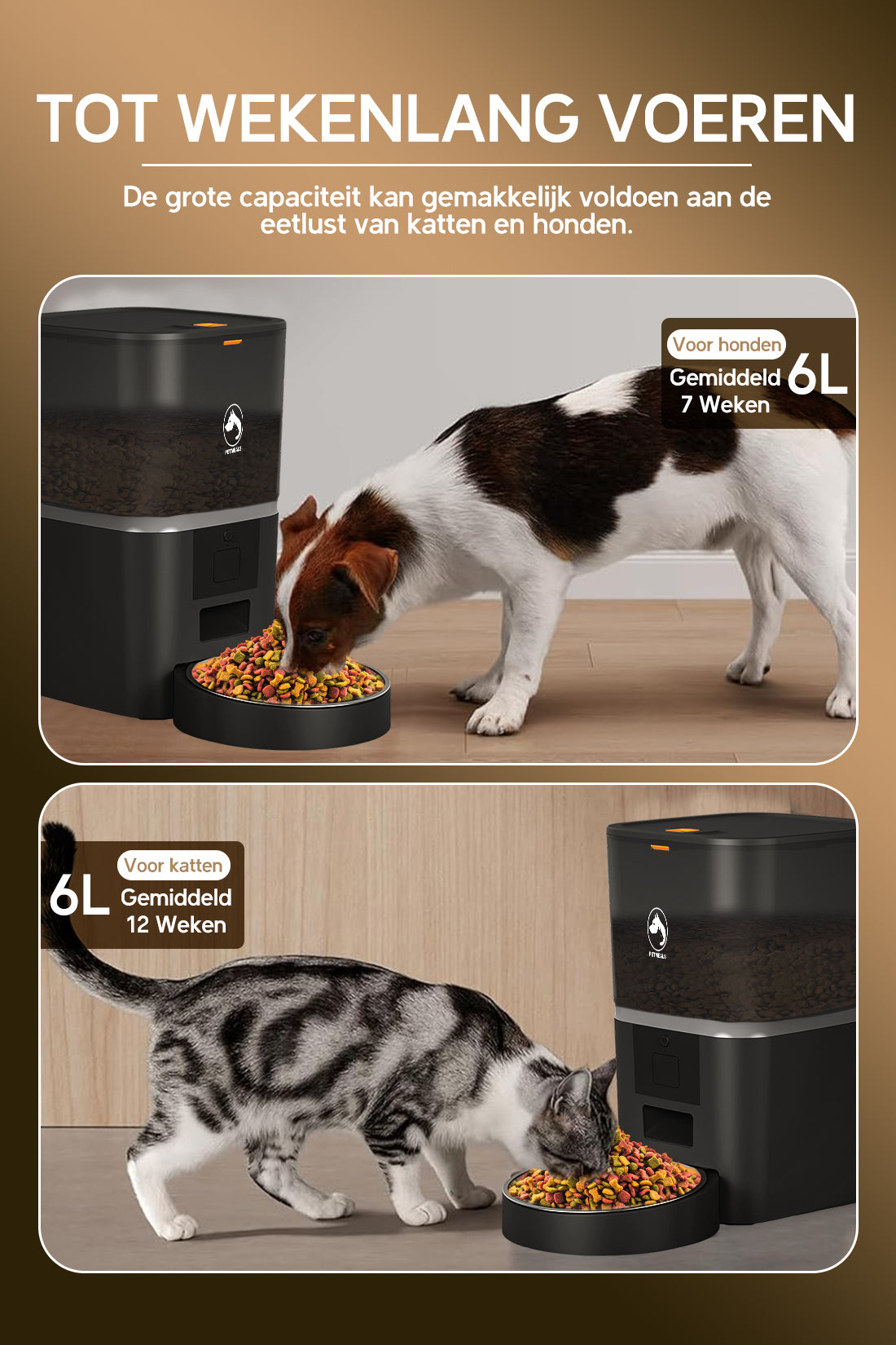 7. PetMeals® Automatische Voerbak - WIFI - Single Bowl