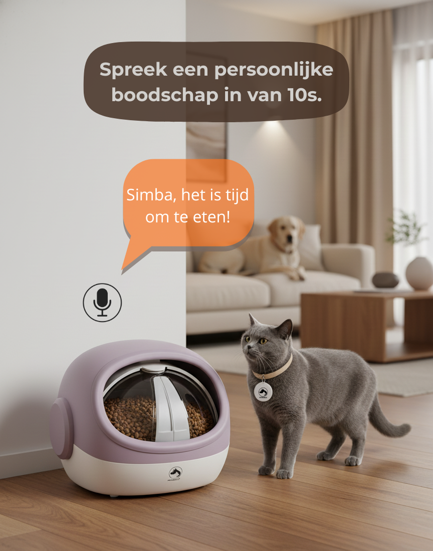 Closer Pets MBowl Automatsche Mcrochp Voerbak voor Husderen met Closer Pets MBowl Automatsche Mcrochp Voerbak voor Husderen met