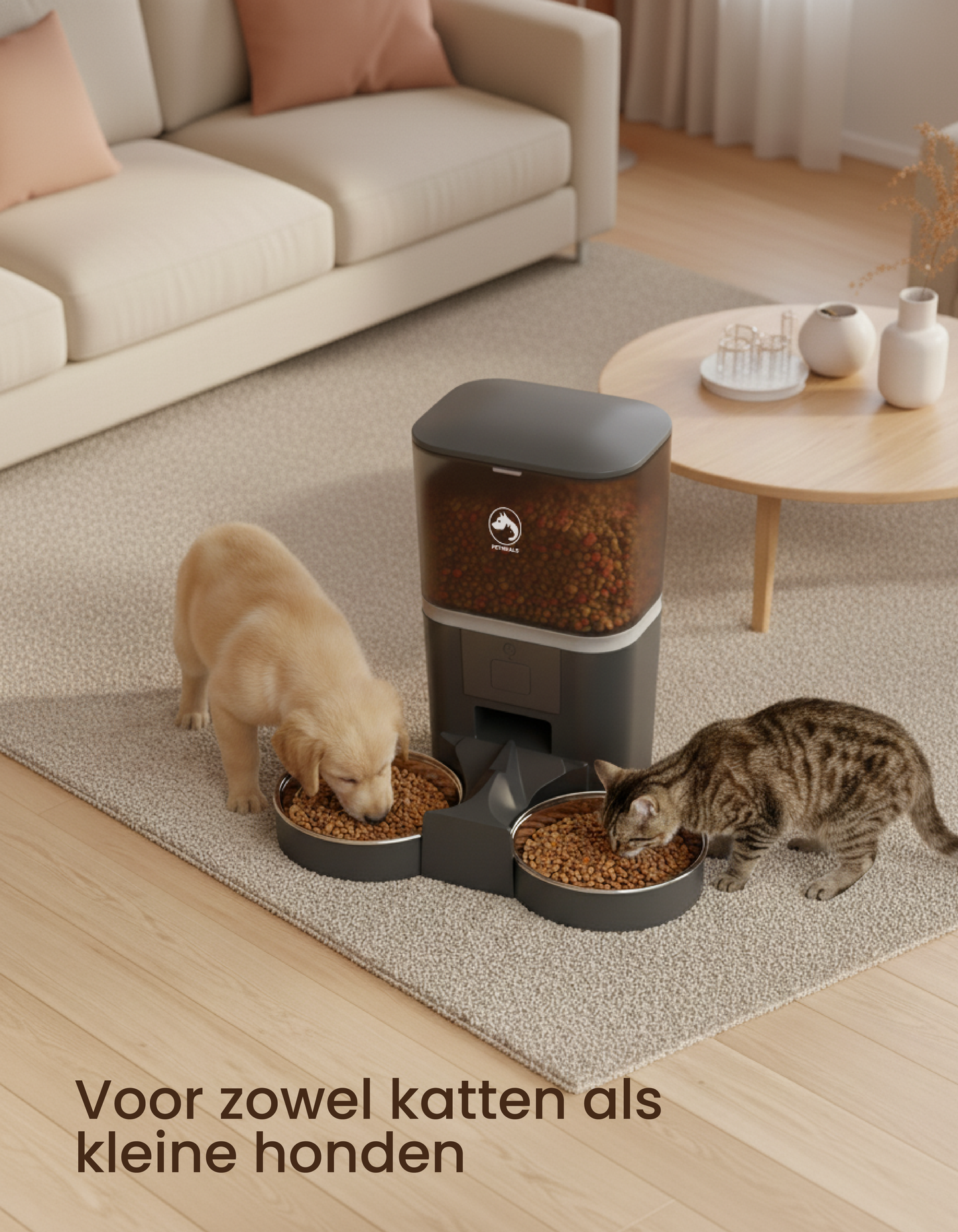 5. PetMeals® Automatische Voerbak met WiFi – Dubbele Voerbak voor Honden & Katten