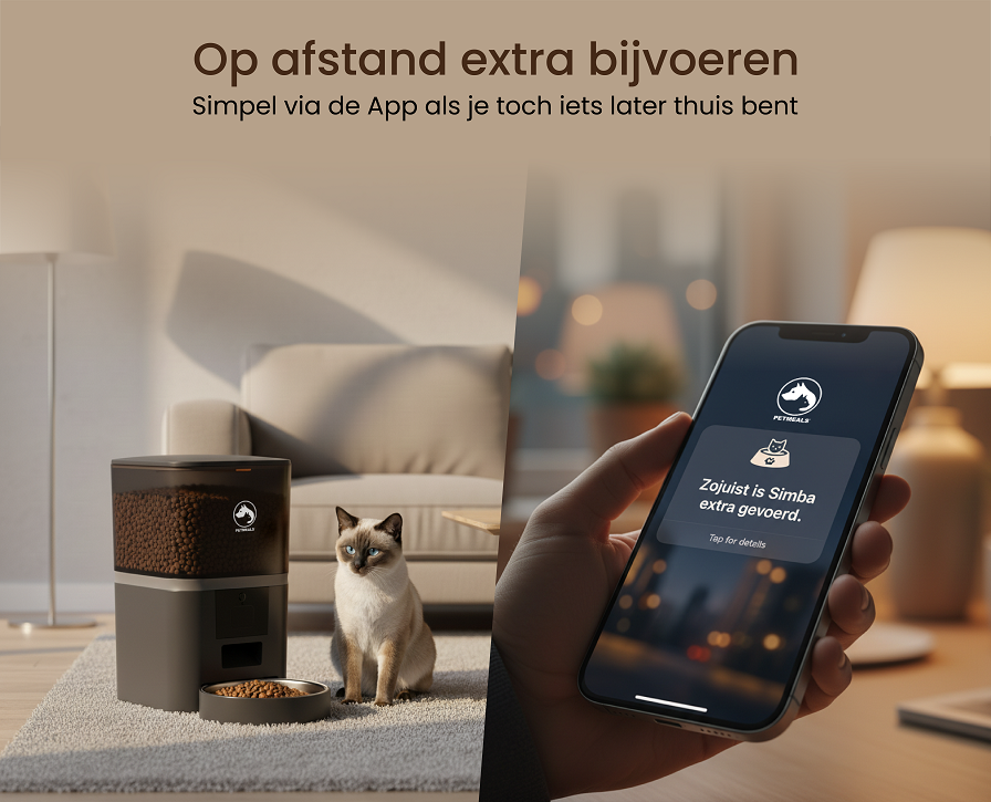 7. PetMeals® Automatische Voerbak met WiFi – Enkele Voerbak voor Honden & Katten