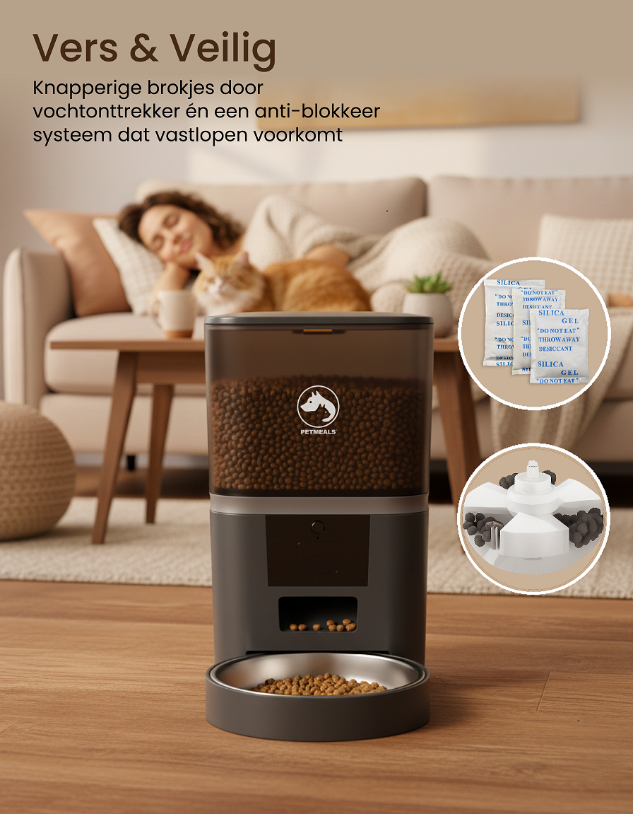 7. PetMeals® Automatische Voerbak met WiFi – Enkele Voerbak voor Honden & Katten