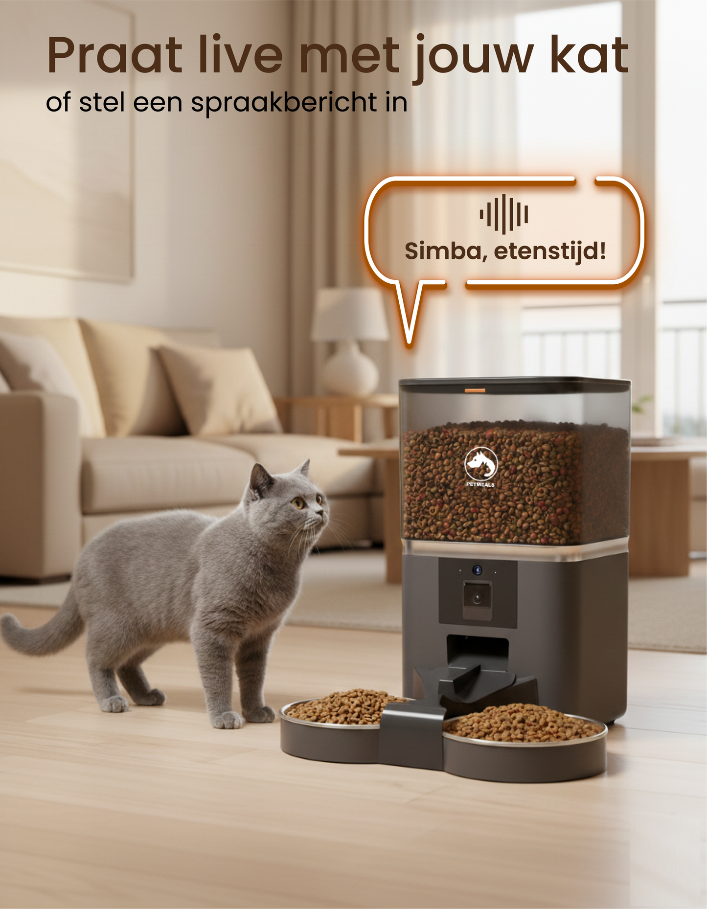 1. PetMeals® Automatische Voerbak - Camera - Dual Bowl