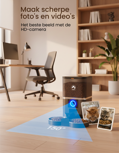 1. PetMeals® Automatische Voerbak met Camera Dubbele voerbak voor honden en katten