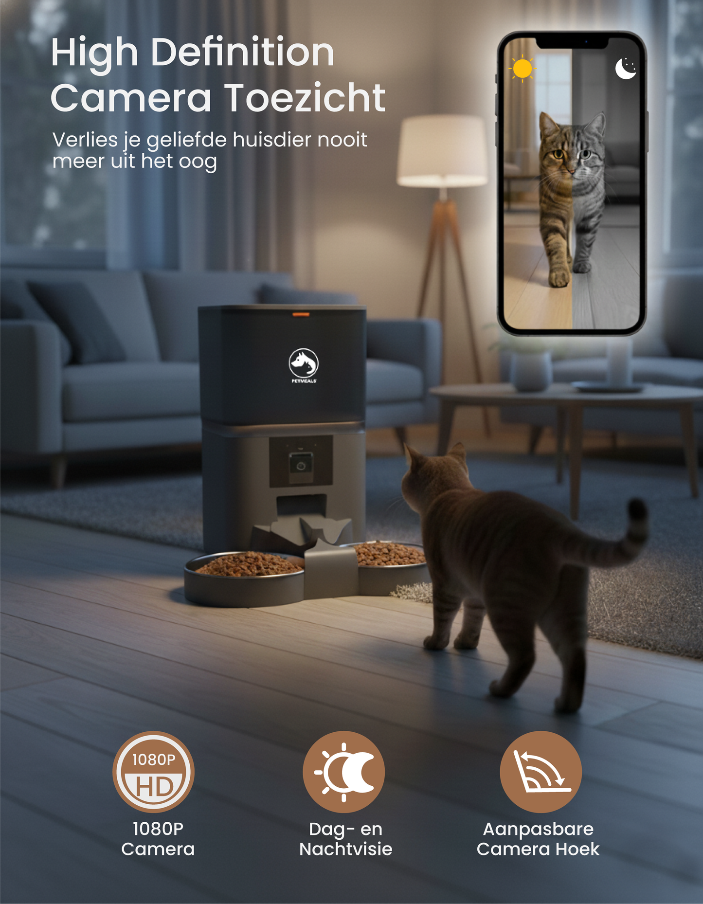 1. PetMeals® Automatische Voerbak - Camera - Dual Bowl