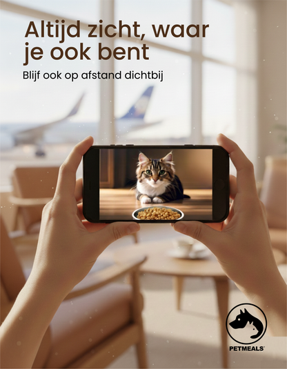 1. PetMeals® Automatische Voerbak met Camera Dubbele voerbak voor honden en katten