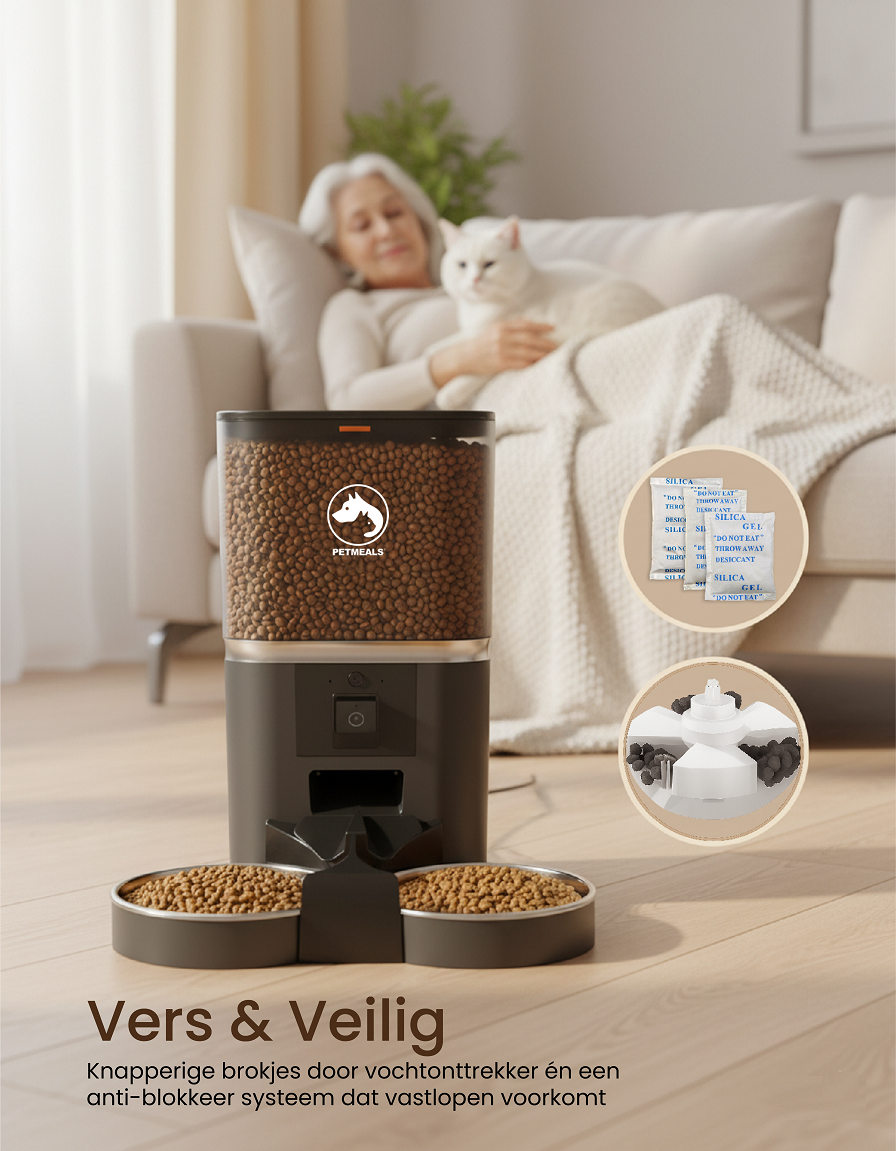 1. PetMeals® Automatische Voerbak - Camera - Dual Bowl