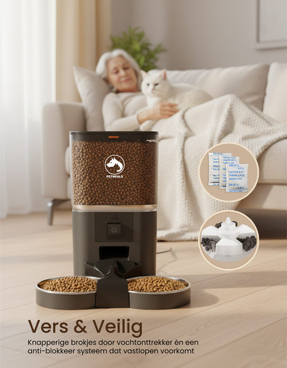 1. PetMeals® Automatische Voerbak met Camera Dubbele voerbak voor honden en katten