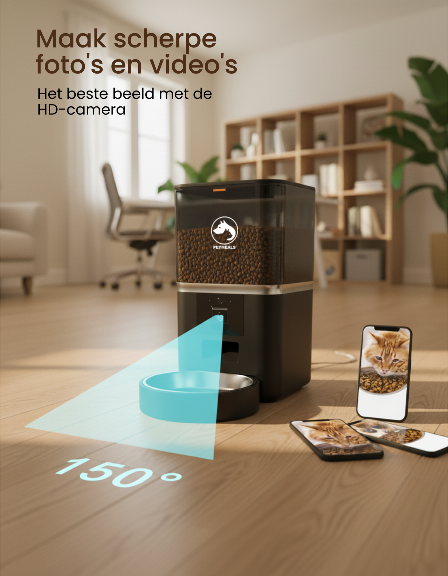 3. PetMeals® Automatische Voerbak - Camera - Single Bowl