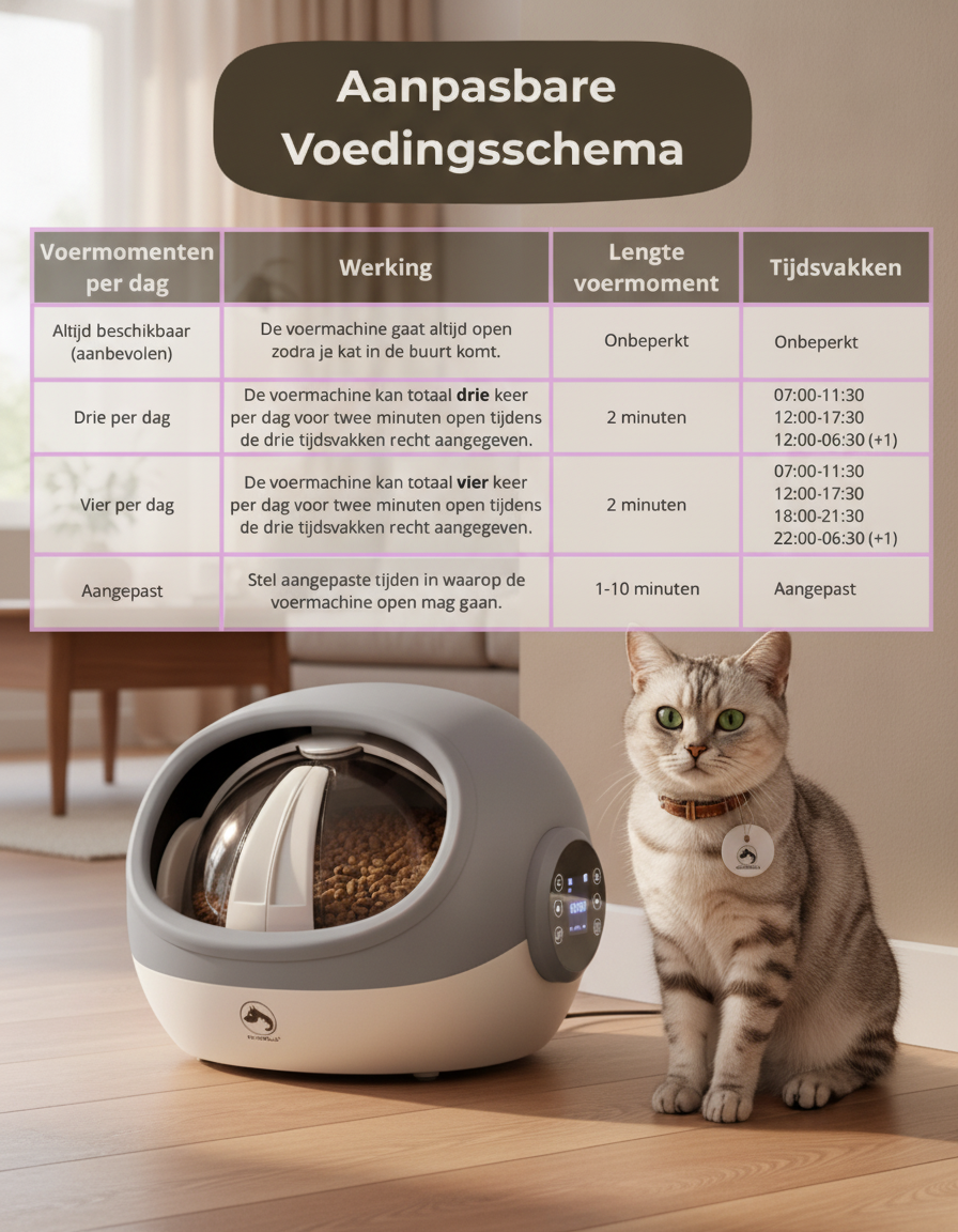 12. PetMeals® Automatische Chip Voerbak Persoonlijke voerbak voor katten (RFID)