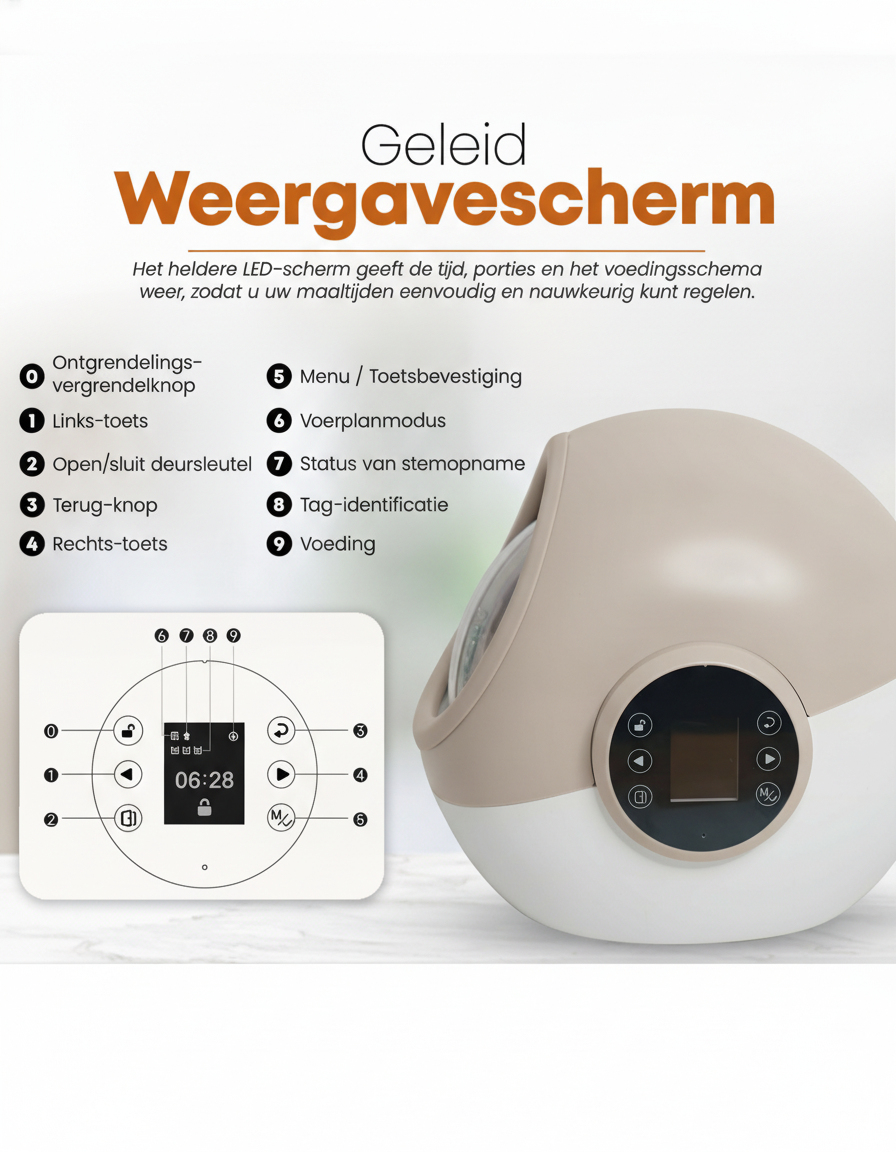 13. PetMeals® Automatische Chip Voerbak Persoonlijke voerbak voor katten (RFID)
