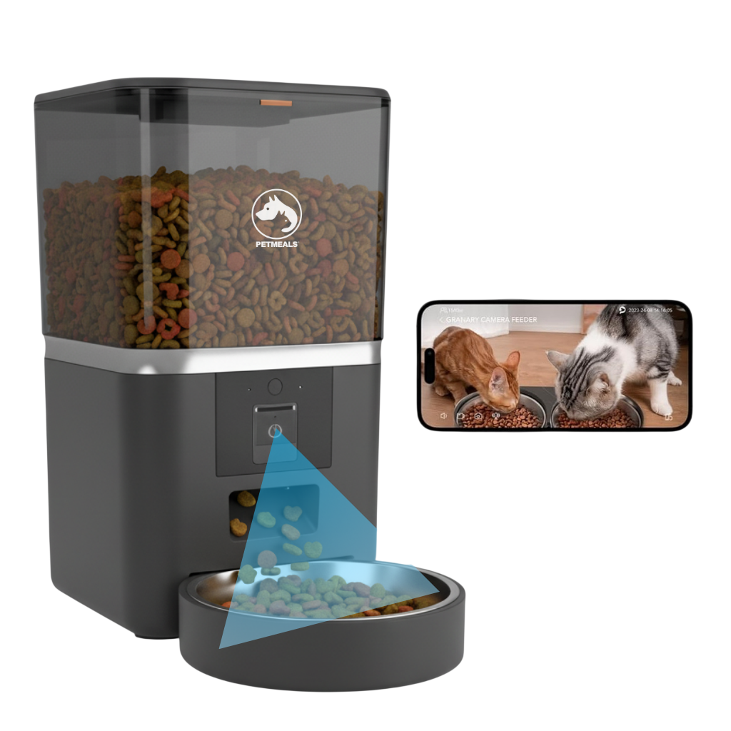 3. PetMeals® Automatische Voerbak met Camera Enkele voerbak voor honden en katten