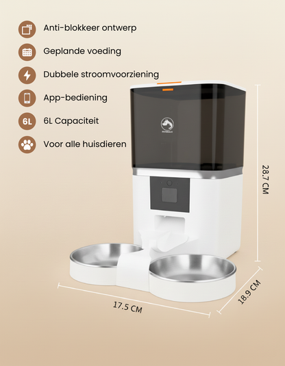 6. PetMeals® Automatische Voerbak met WiFi – Dubbele Voerbak voor Honden & Katten