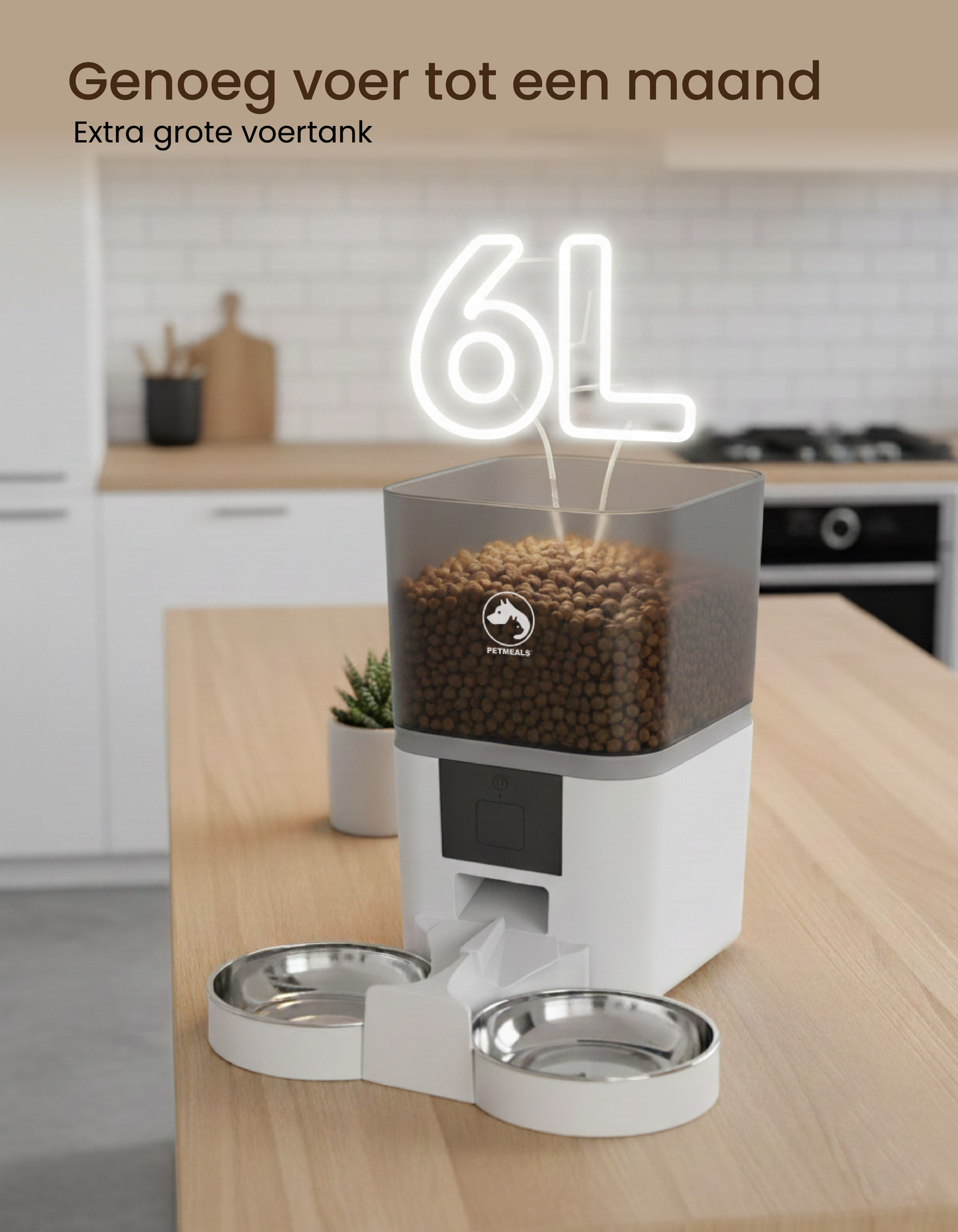 6. PetMeals® Automatische Voerbak met WiFi – Dubbele Voerbak voor Honden & Katten