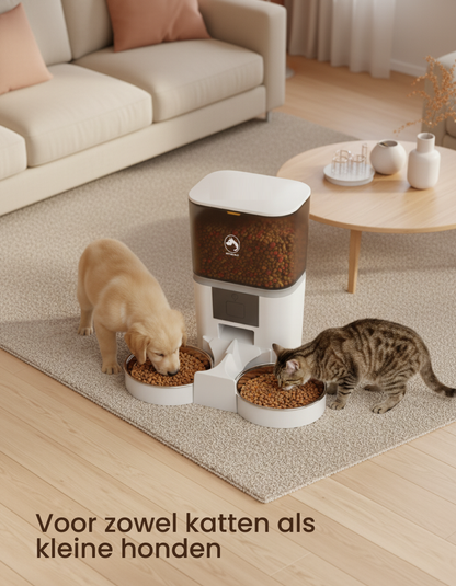 6. PetMeals® Automatische Voerbak met WiFi – Dubbele Voerbak voor Honden & Katten