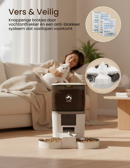 6. PetMeals® Automatische Voerbak met WiFi – Dubbele Voerbak voor Honden & Katten