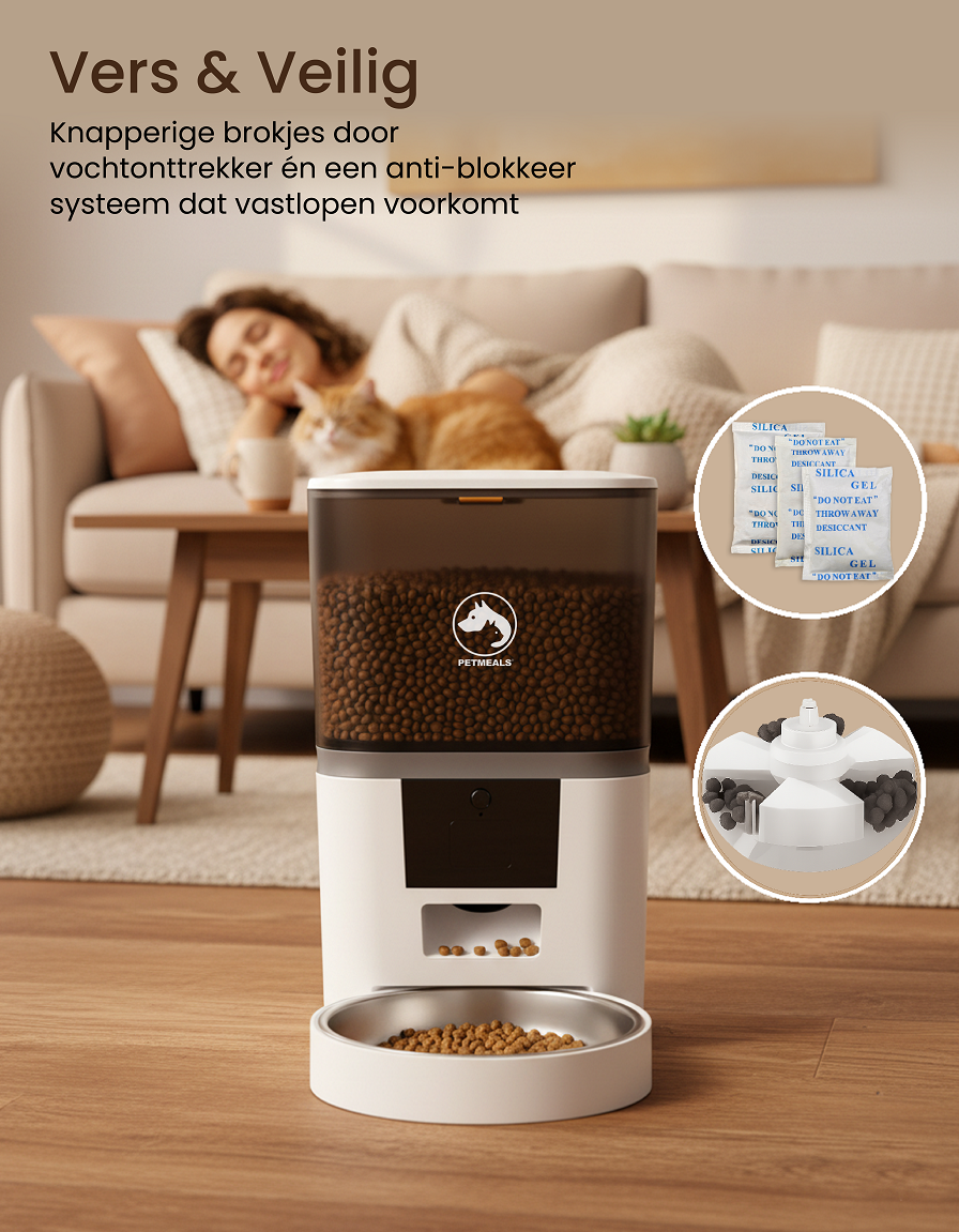 8. PetMeals® Automatische Voerbak met WiFi – Enkele Voerbak voor Honden & Katten
