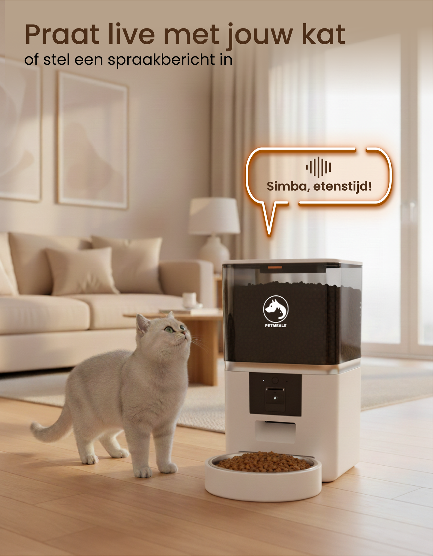 4. PetMeals® Automatische Voerbak - Camera - Single Bowl