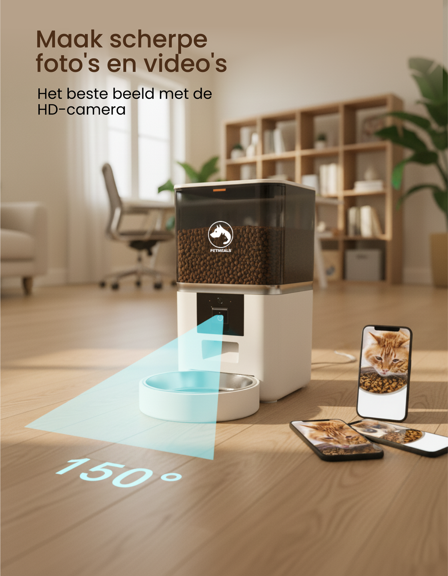 4. PetMeals® Automatische Voerbak - Camera - Single Bowl