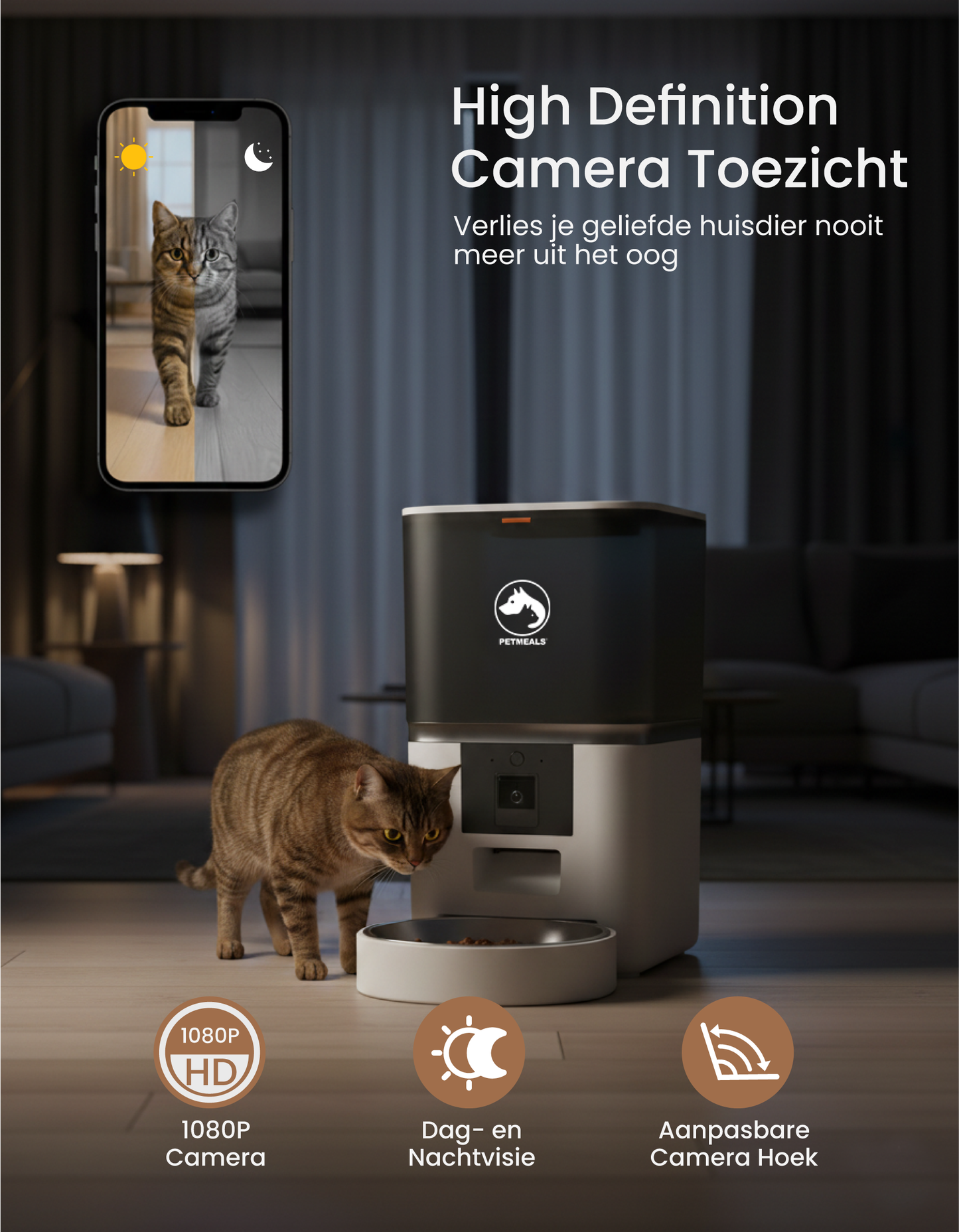 4. PetMeals® Automatische Voerbak - Camera - Single Bowl