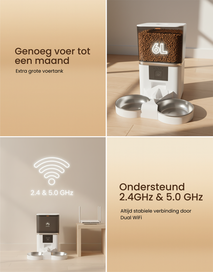 2. PetMeals® Automatische Voerbak - Camera - Dual Bowl