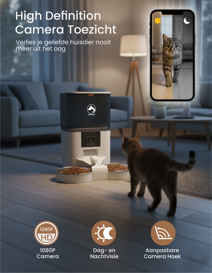 2. PetMeals® Automatische Voerbak - Camera - Dual Bowl